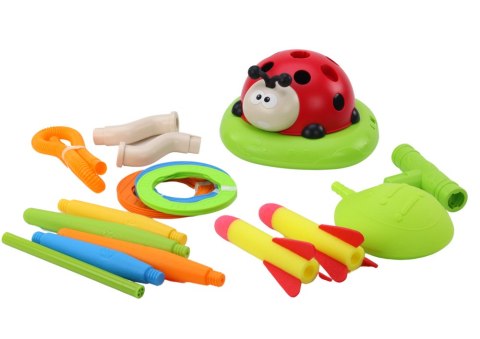 LEAN Toys Biedronka 3w1 Zabawka Sportowa Skakanka Rzut do Celu Wyrzutnia