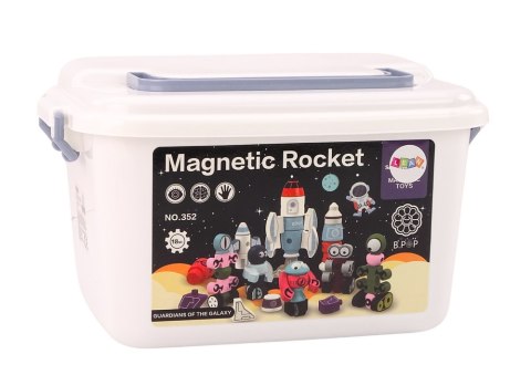 LEAN Toys Klocki Magnetyczne Kosmos Rakieta Zestaw 56 ele. Magnetic Rocket Mix