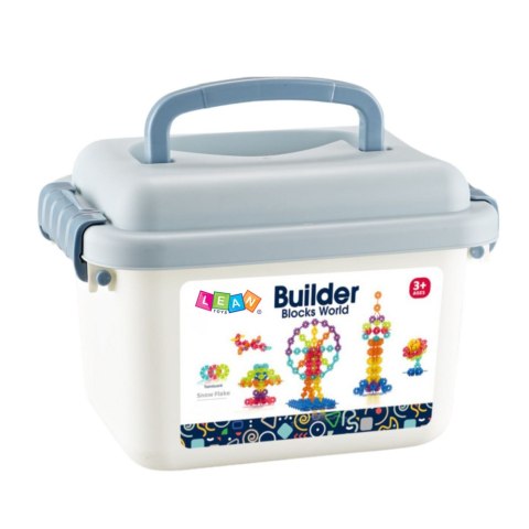 LEAN Toys Zestaw Klocków Śnieżynki W Walizce Konstrukcyjne 140el