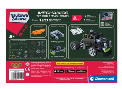 Clementoni Naukowa Zabawa Klocki Laboratorium Mechaniki Hot Rod i Race Truck Język Polski Clementoni 50792