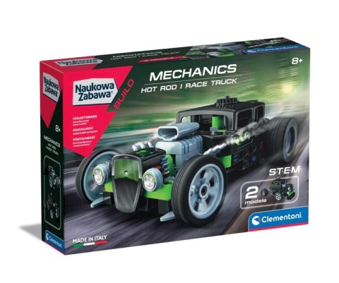 Clementoni Naukowa Zabawa Klocki Laboratorium Mechaniki Hot Rod i Race Truck Język Polski Clementoni 50792