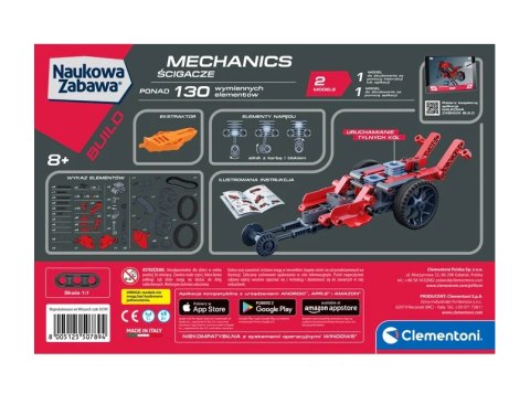 Clementoni Naukowa Zabawa Klocki Laboratorium Mechaniki Ścigacze Język Polski Clementoni 50789