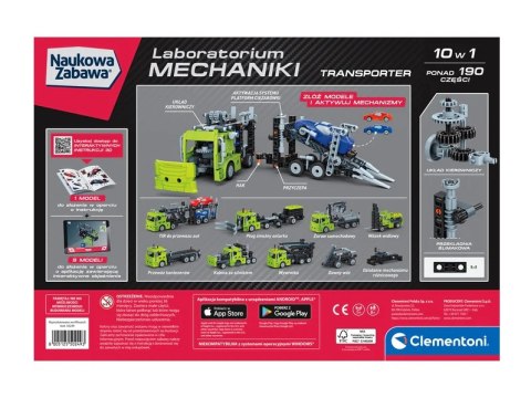 Clementoni Naukowa Zabawa Klocki Laboratorium Mechaniki Transporter Język Polski Clementoni 50249