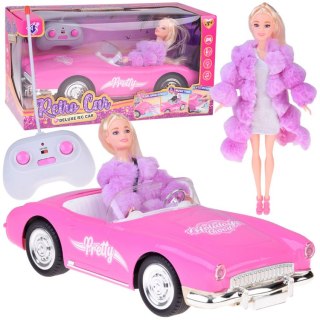 JOKOMISIADA Autko Retro Cadillac na pilota + Elegancka Lalka w Futrze RC0745
