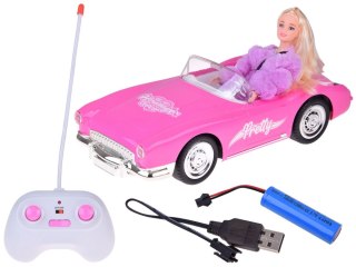 JOKOMISIADA Autko Retro Cadillac na pilota + Elegancka Lalka w Futrze RC0745