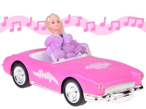 JOKOMISIADA Autko Retro Cadillac na pilota + Elegancka Lalka w Futrze RC0745