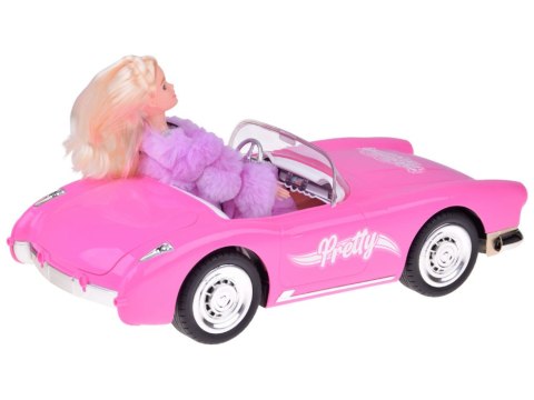 JOKOMISIADA Autko Retro Cadillac na pilota + Elegancka Lalka w Futrze RC0745