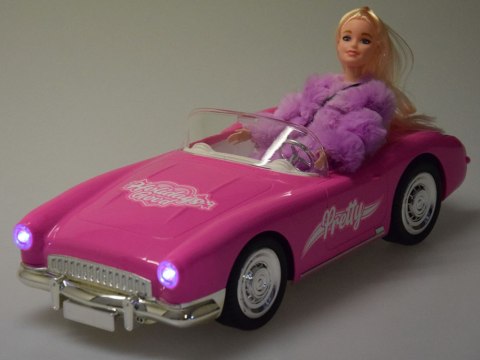 JOKOMISIADA Autko Retro Cadillac na pilota + Elegancka Lalka w Futrze RC0745
