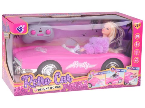 JOKOMISIADA Autko Retro Cadillac na pilota + Elegancka Lalka w Futrze RC0745