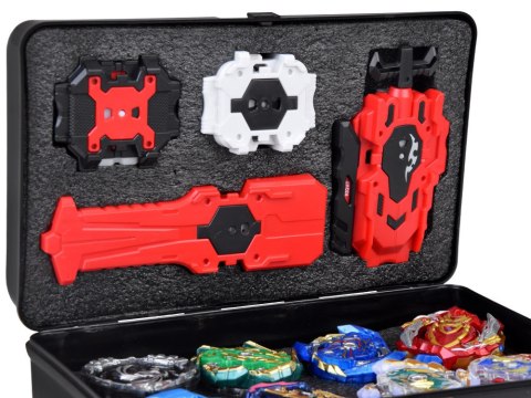 JOKOMISIADA Duży zestaw wyrzutnia 8 dysków bączków GYRO spinner walizka ZA5462