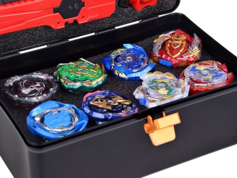 JOKOMISIADA Duży zestaw wyrzutnia 8 dysków bączków GYRO spinner walizka ZA5462