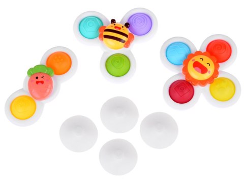 JOKOMISIADA Zabawka Sensoryczna Fidget Spinner z Przyssawką 3 szt ZA5340