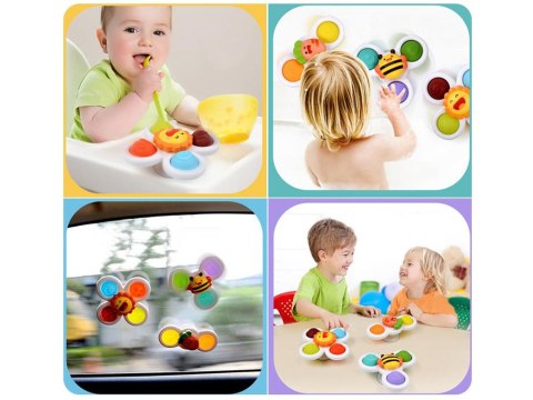 JOKOMISIADA Zabawka Sensoryczna Fidget Spinner z Przyssawką 3 szt ZA5340