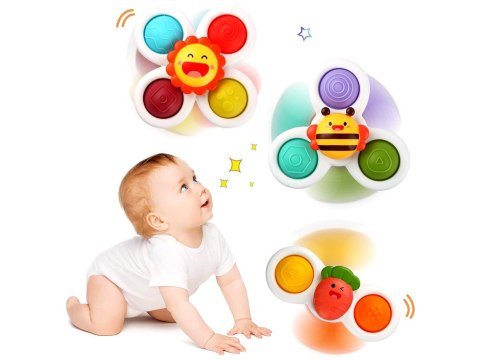 JOKOMISIADA Zabawka Sensoryczna Fidget Spinner z Przyssawką 3 szt ZA5340