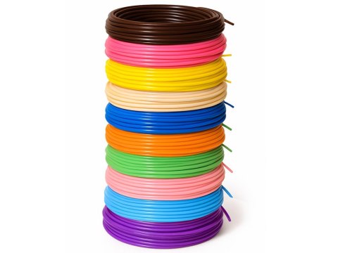 JOKOMISIADA Mega zestaw filament wkłady PCL zapas do długopisu 3D 10 kolorów 50m ZA6148