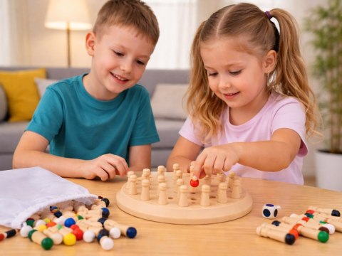 JOKOMISIADA Gra pamięciowa Kolory kostka pionki edukacyjna łamigłówka GR0832