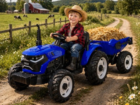 JOKOMISIADA TRAKTOR na akumulator z przyczepą i ruchomym kiperem PA0347