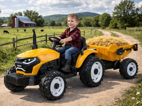 JOKOMISIADA TRAKTOR na akumulator z przyczepą i ruchomym kiperem PA0347