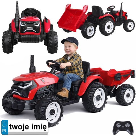 JOKOMISIADA TRAKTOR na akumulator z przyczepą i ruchomym kiprem PA0347