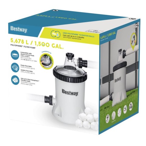 Bestway Filtr Piaskowy Do Basenu Pompa Filtrująca 5678L/H Bestway 58870