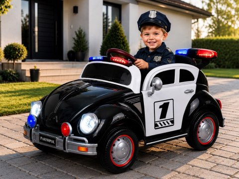JOKOMISIADA Autko na akumulator dla dziecka radiowóz garbus POLICJA bujanie PA0350