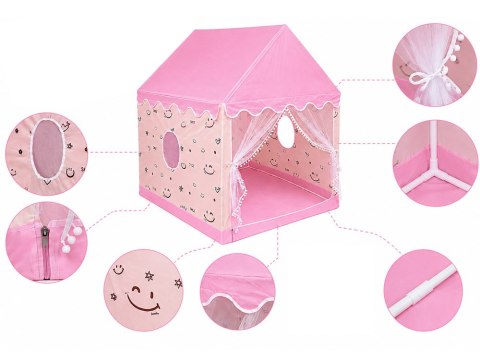 JOKOMISIADA Pastelowy Domek Marzeń dla Dziewczynki Namiot do Zabawy 120x100x130 ZA6156