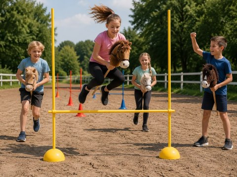 JOKOMISIADA Regulowany Płotek do skakania 150 cm Przeszkoda dla Hobby Horse SP0861