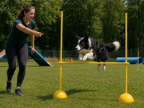 JOKOMISIADA Regulowany Płotek do skakania 150 cm Przeszkoda dla Hobby Horse SP0861