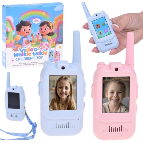 JOKOMISIADA Zestaw 2x Krótkofalówki Dla Dzieci Walkie Talkie Video LCD 2" Kamera ZA6160