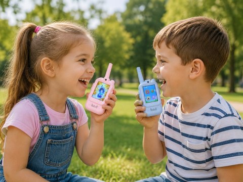 JOKOMISIADA Zestaw 2x Krótkofalówki Dla Dzieci Walkie Talkie Video LCD 2" Kamera ZA6160