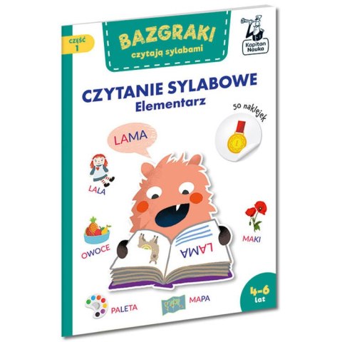 Kapitan Nauka Bazgraki czytają sylabami. Elementarz 4-6lat cz1 czytanie sylabowe KS0877