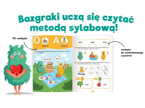 Kapitan Nauka Bazgraki czytają sylabami. Elementarz 4-6lat cz1 czytanie sylabowe KS0877