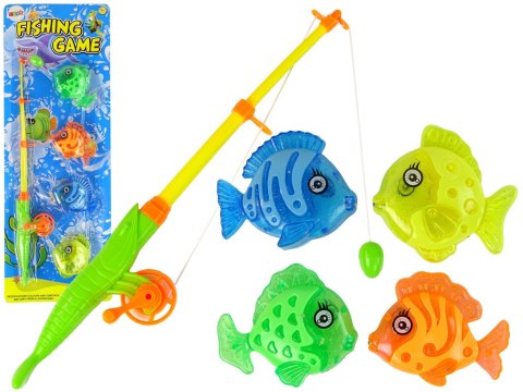 LEAN TOYS Gra Zręcznościowa Łowienie Rybek Wędka 4 Ryby