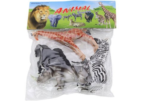LEAN TOYS Zestaw Figurek Zwierząt Afrykańskich 4 Sztuki Żyrafa Goryl