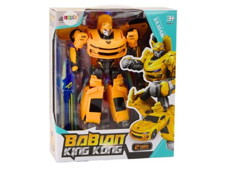 LEAN Toys Auto-Robot 2w1 Transformacja Sportowy Żółty