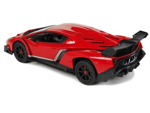 LEAN Toys Auto Zdalnie Sterowane Lamborghini Veneno Czerwony 2,4 G Pilot Kierownica Dźwięk Światła 1:24