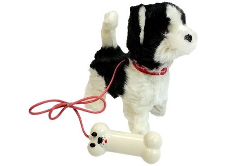 LEAN Toys Pies Husky Na Smyczy Sterowany Pilot Kość Biało- Czarny