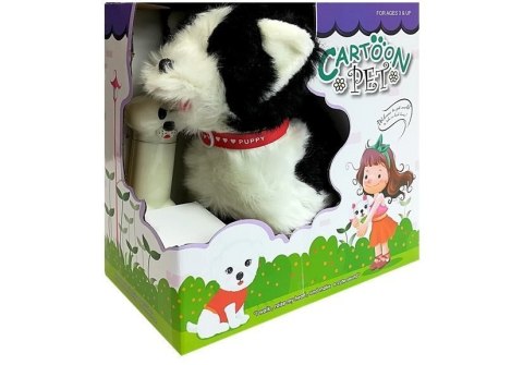 LEAN Toys Pies Husky Na Smyczy Sterowany Pilot Kość Biało- Czarny