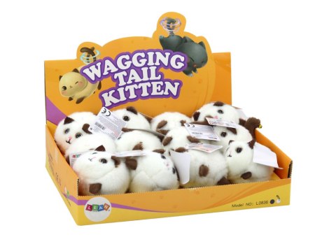 LEAN Toys Pluszowy Kotek Naciągany Skaczący Maskotka Biały