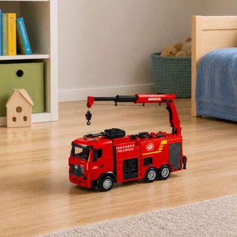 BestToys Wóz Strażacki z Dźwigiem i Armatką Wodną Zdalnie Sterowany RC Huina 1:18