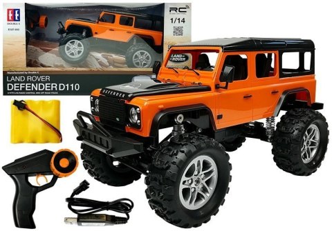 Double E Auto Zdalnie Sterowane Land Rover Defender R/C Pomarańczowe 1:14