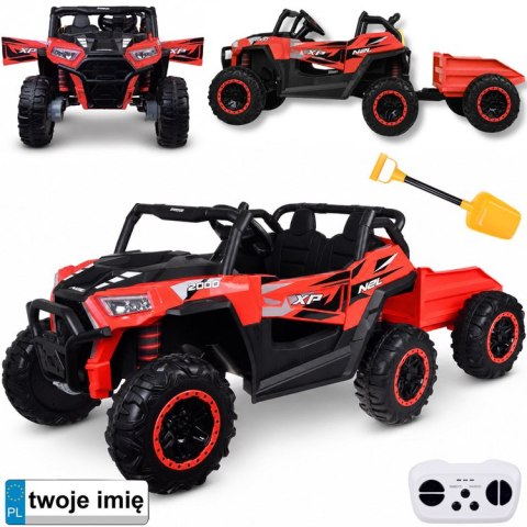 JOKOMISIADA Auto na akumulator dla dziecka dwuosobowy BUGGY 4x4 przyczepa PA0342