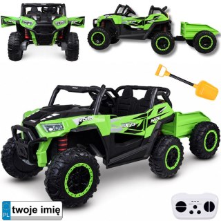JOKOMISIADA Auto na akumulator dla dziecka dwuosobowy BUGGY 4x4 przyczepa PA0342