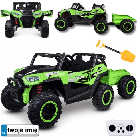 JOKOMISIADA Auto na akumulator dla dziecka dwuosobowy BUGGY 4x4 przyczepa PA0342