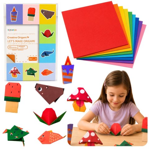 LEAN Kolorowy Zeszyt z Origami Dla Dzieci Zwierzęta Poziomy Trudności 30 Arkuszy