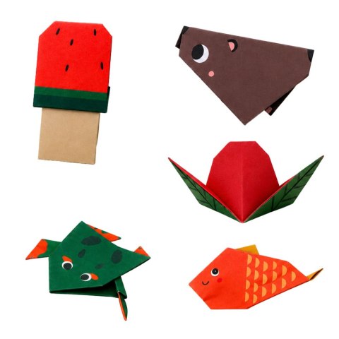 LEAN Kolorowy Zeszyt z Origami Dla Dzieci Zwierzęta Poziomy Trudności 30 Arkuszy