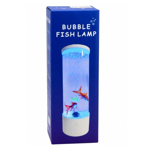 LEAN Lampka Nocna Ozdobna LED RGB Akwarium Z Rybkami 16 Kolorów USB Biała