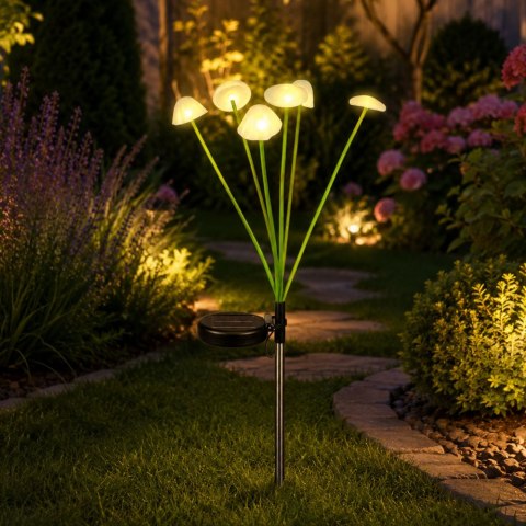LEAN Lampka Solarna Ogrodowa Dekoracyjna Grzybki Ciepłe Światło LED 70cm