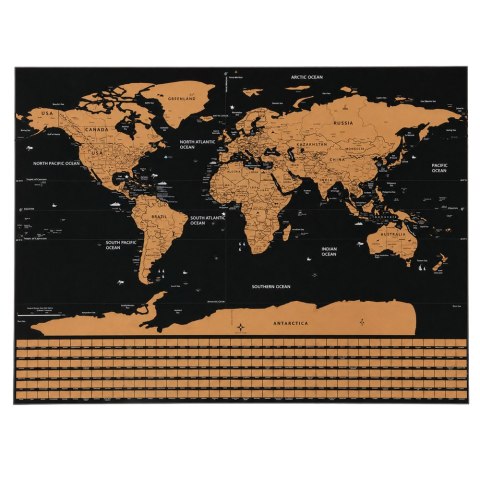 LEAN Mapa Świata Zdrapywanka Plakat Do Drapania Dla Podróżnika 82 x 59 cm
