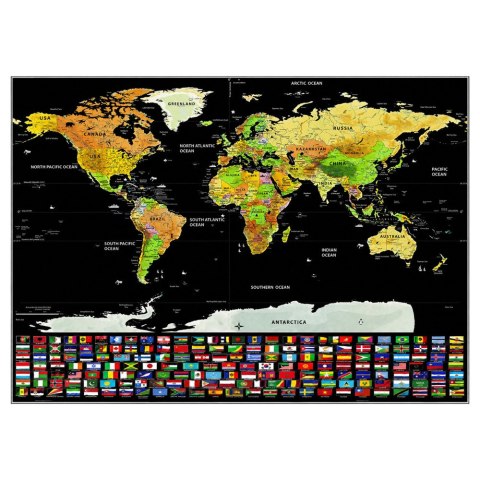 LEAN Mapa Świata Zdrapywanka Plakat Do Drapania Dla Podróżnika 82 x 59 cm